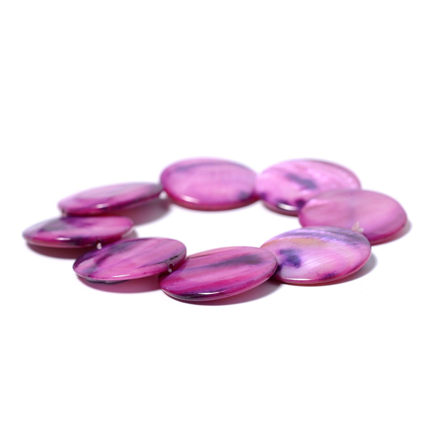 Pink Shell Stretch Bracelet, Earrings and Necklace