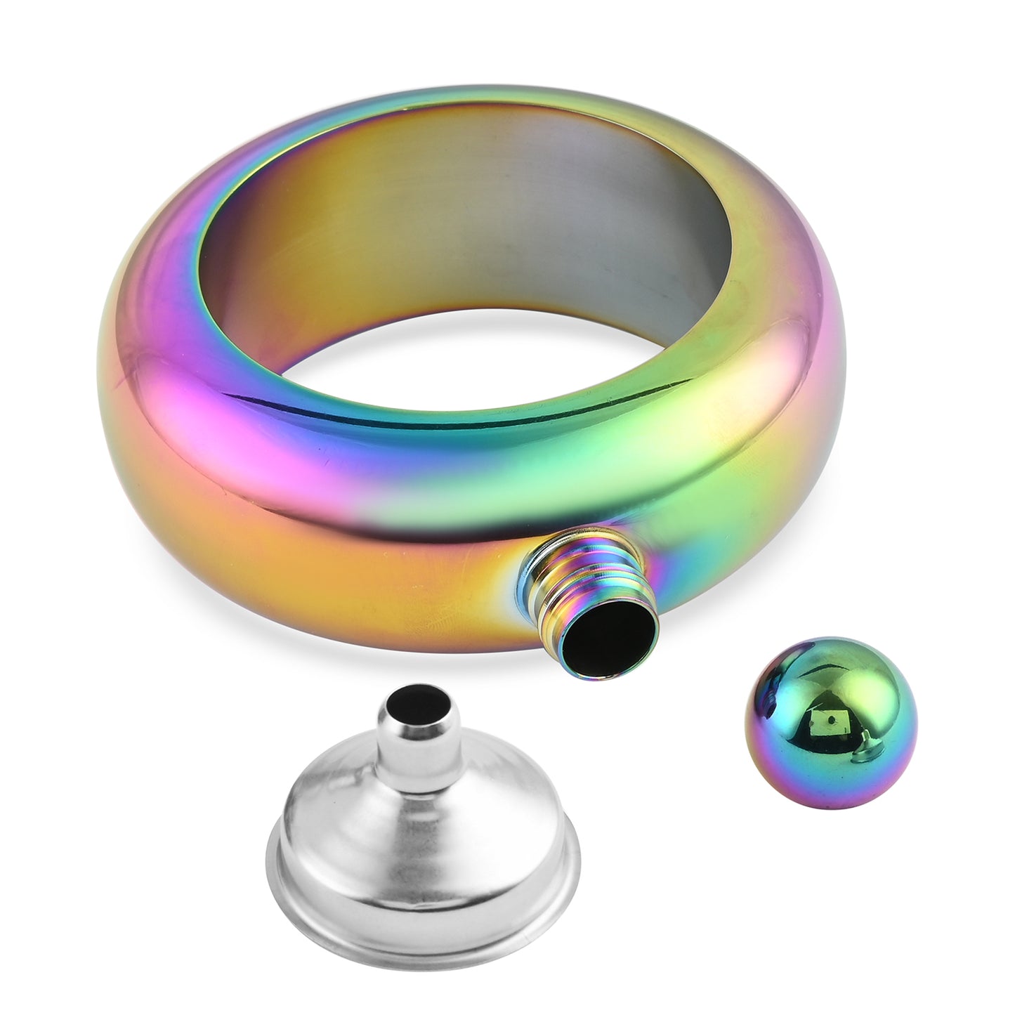 Rainbow or Black Stainless Steel Bracelet Flask
