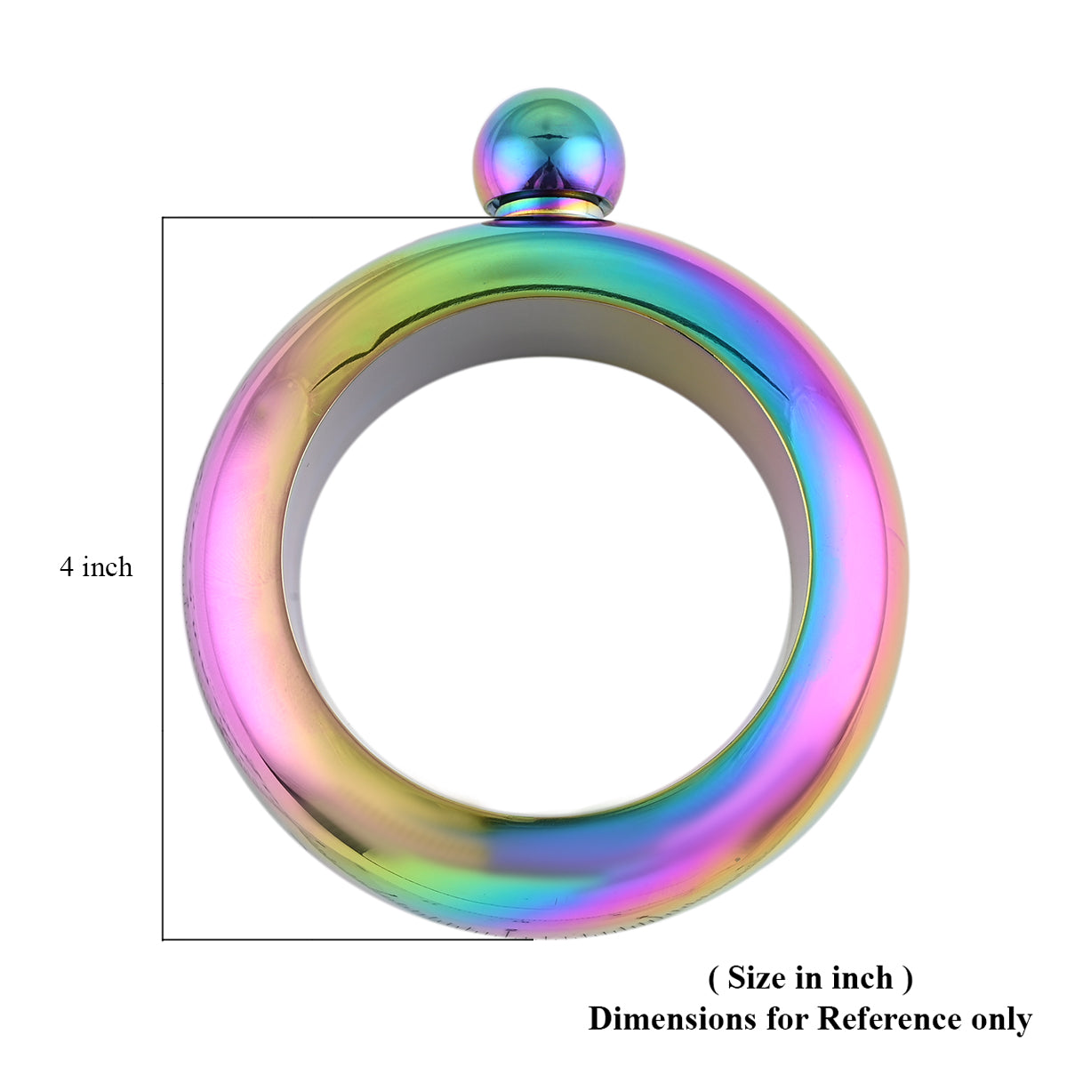 Rainbow or Black Stainless Steel Bracelet Flask
