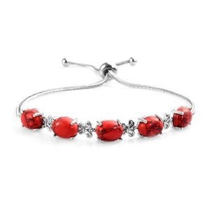 Red Howlite Bolo Bracelet