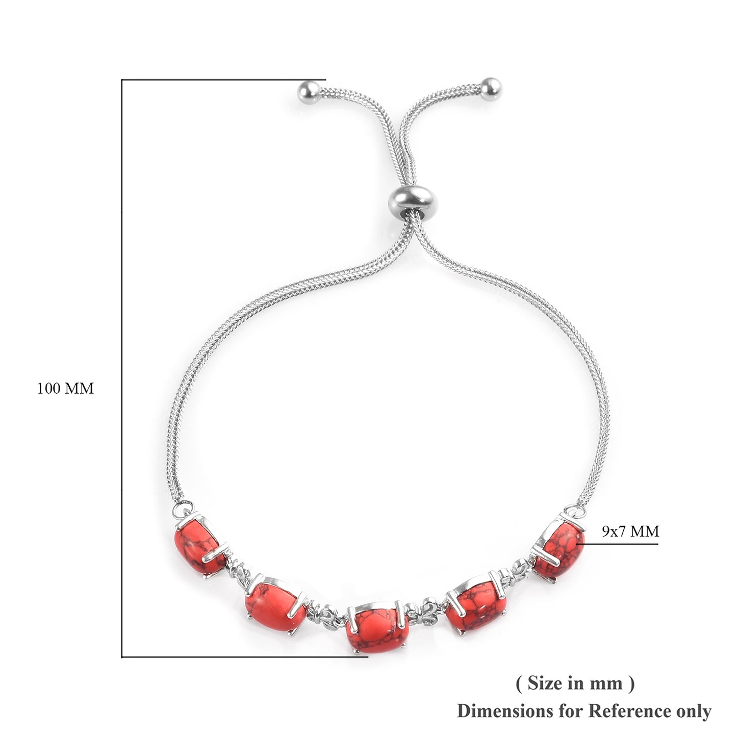 Red Howlite Bolo Bracelet