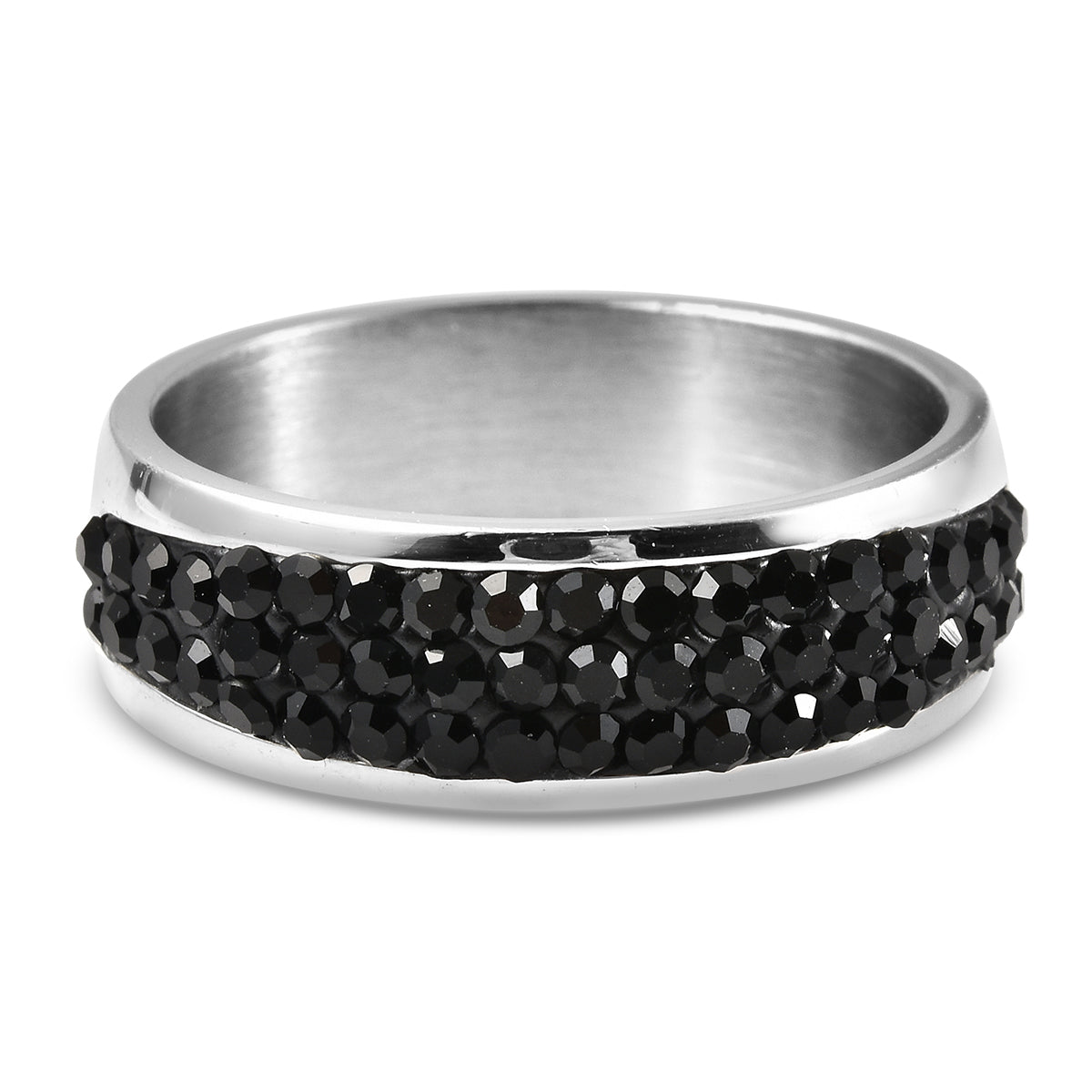 Black Austrian Crystal Men's Ring , Bar Bracelet or Cross Necklace