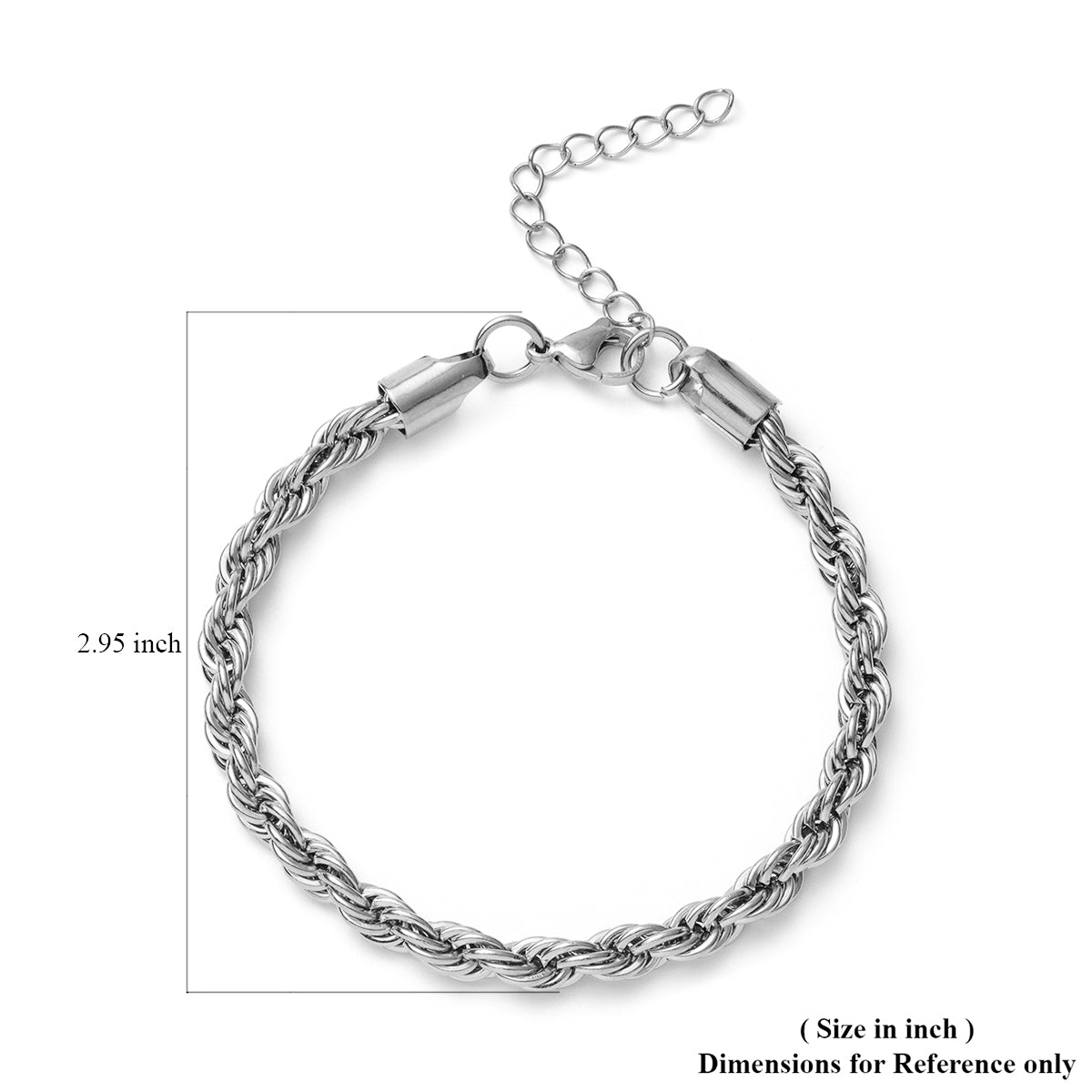 Twisted Rope Chain Bracelet in Rose Gold or Silver Unisex