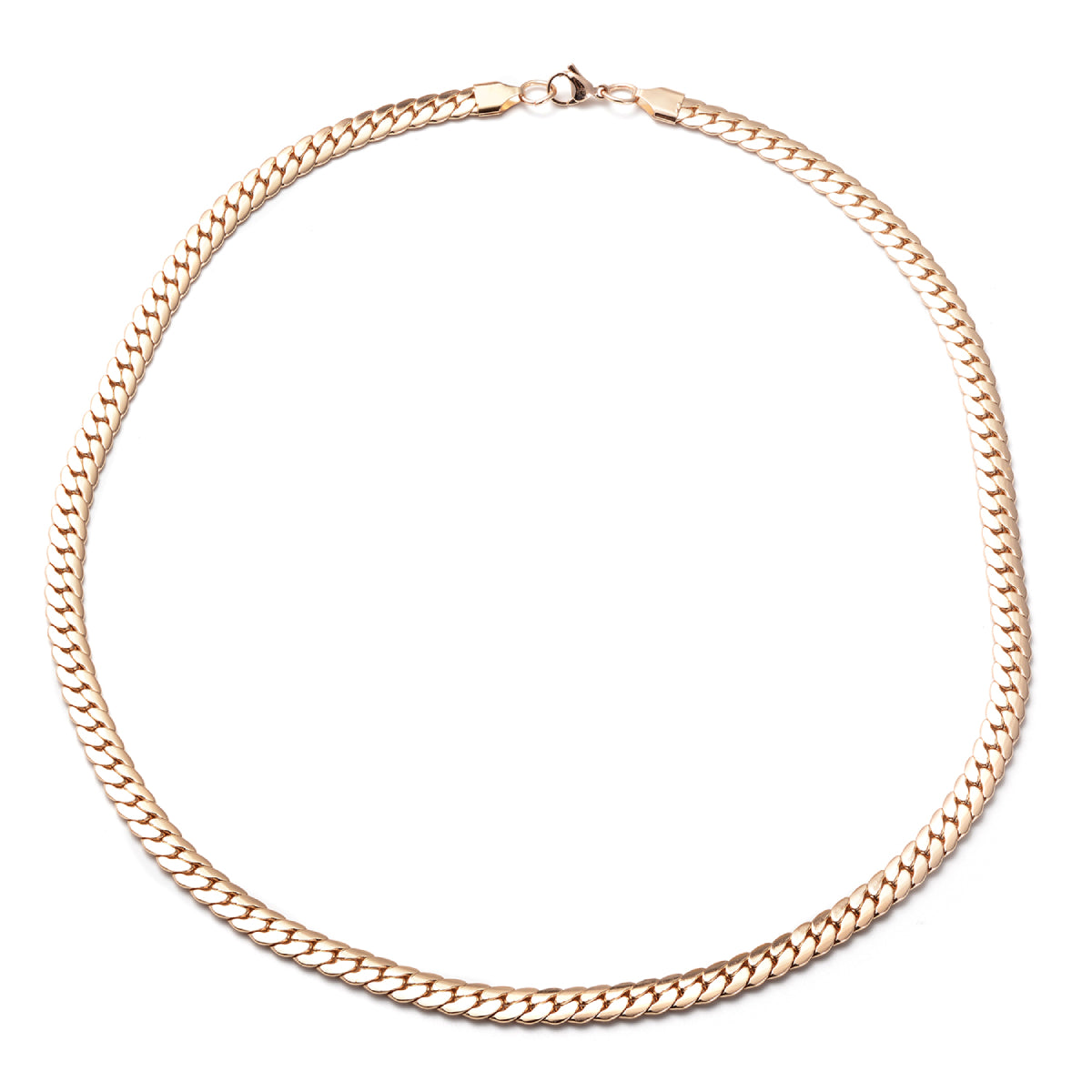 Men & Women's Rose Gold Herringbone Necklace