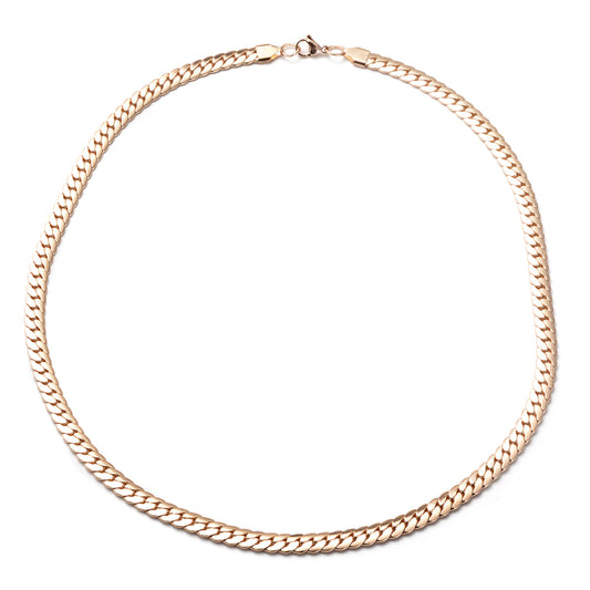 Men & Women's Rose Gold Herringbone Necklace