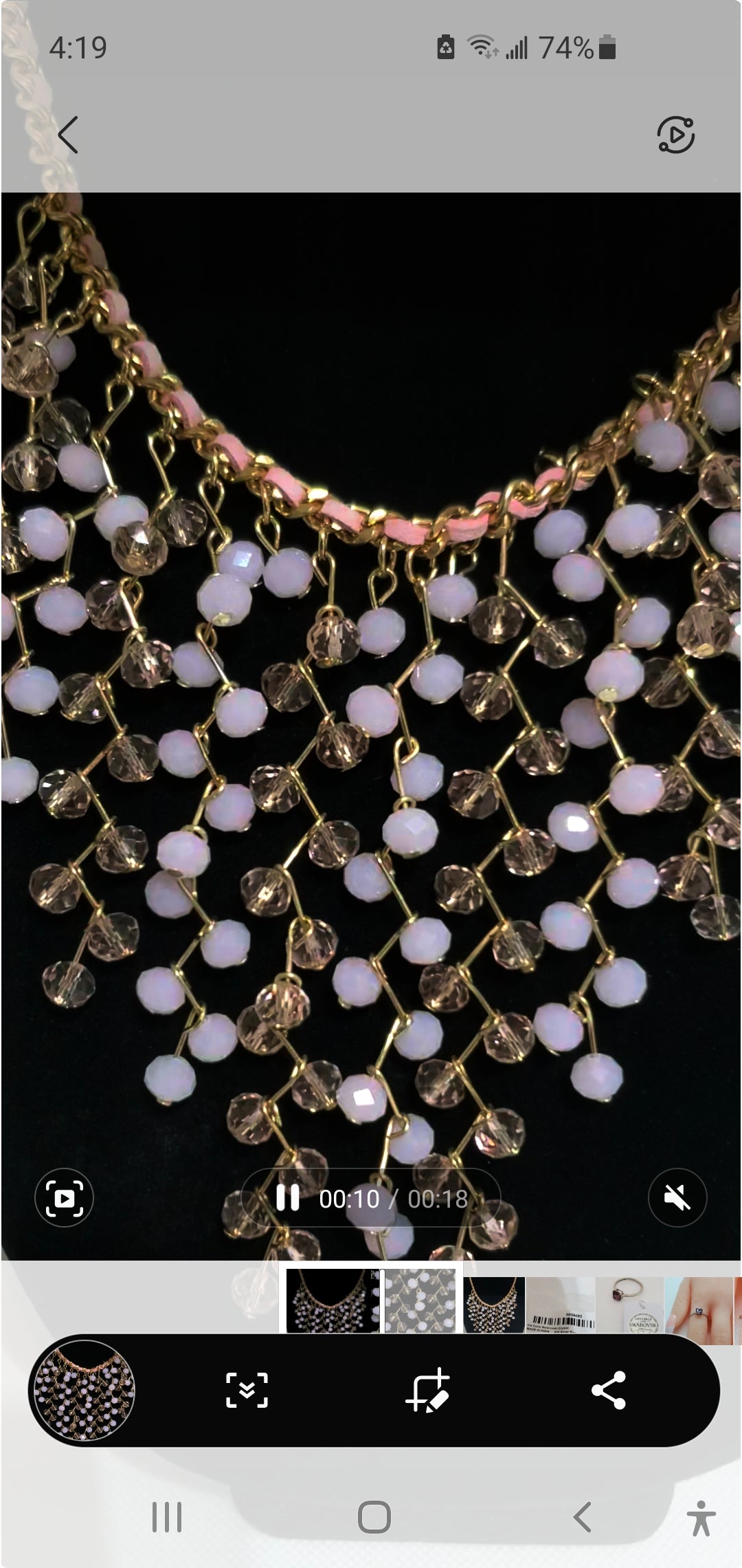 Bohemian Pink Glass Bead Drape Necklace