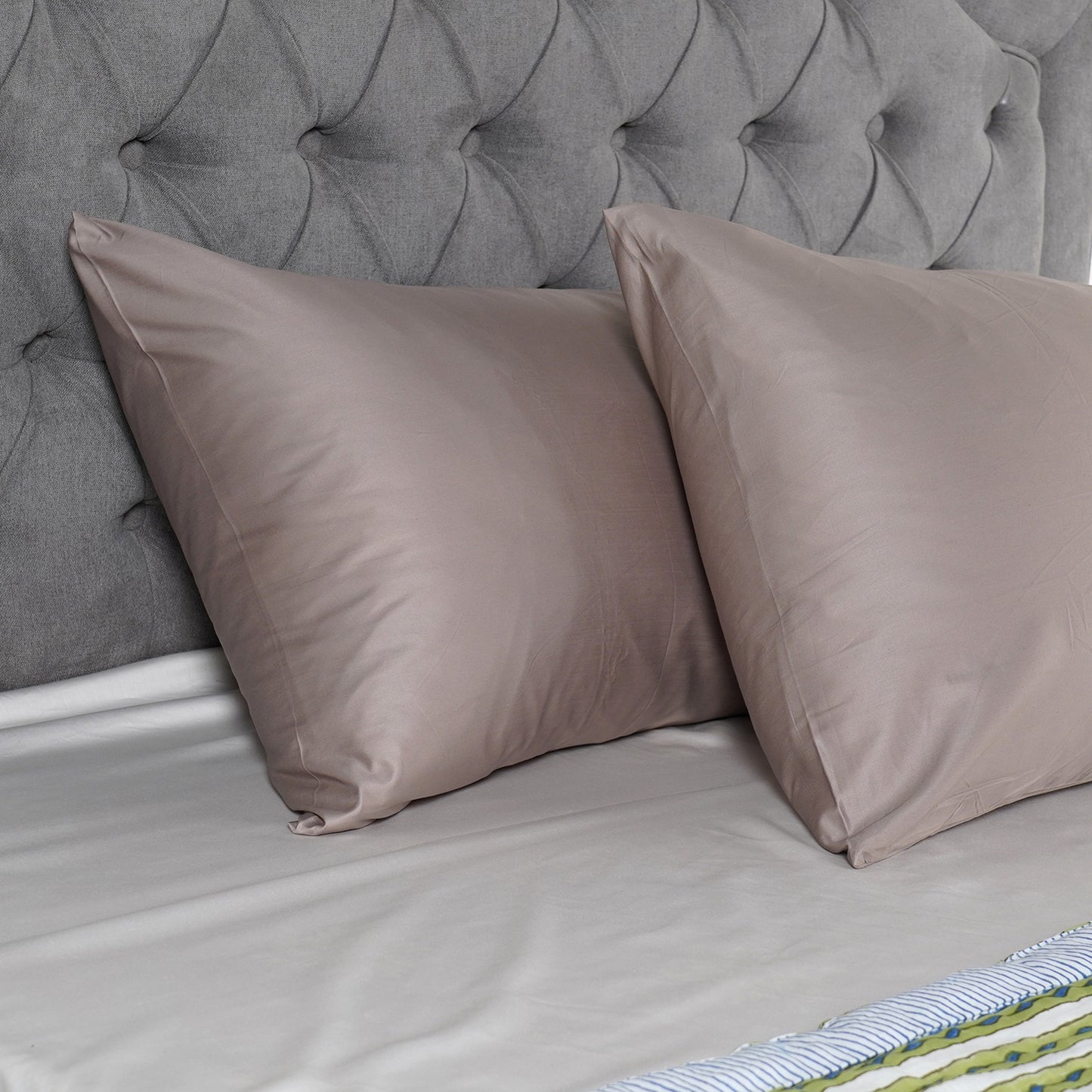 100% Cotton Cooling, Moisture Wicking Pillow Cover Set of 2