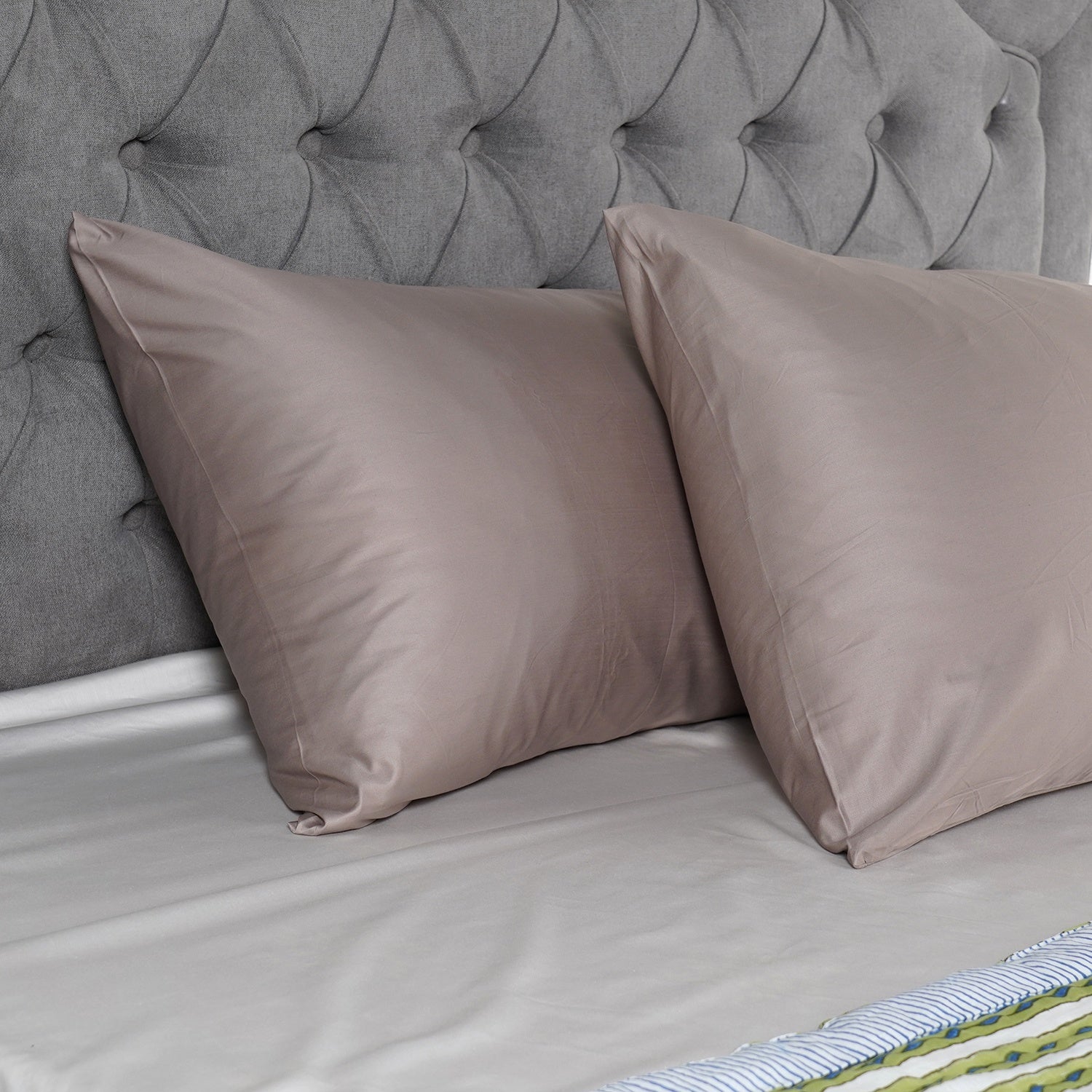 100% Cotton Cooling, Moisture Wicking Pillow Cover Set of 2