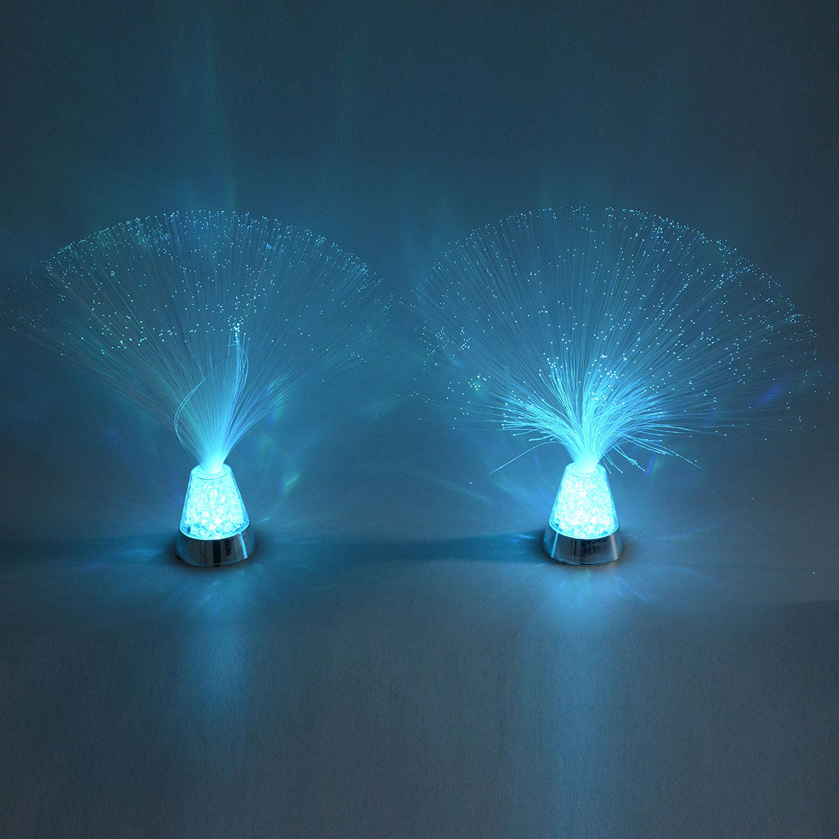 Set of 2 White Mini Fiber Optic Light (3xAAA Batteries Not Included