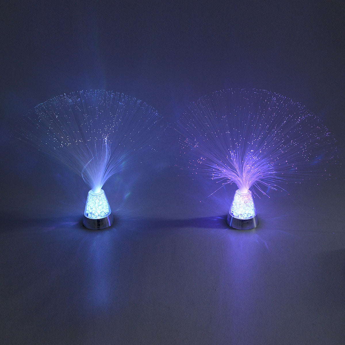 Set of 2 White Mini Fiber Optic Light (3xAAA Batteries Not Included