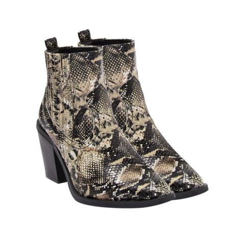Seven7 Snakeskin Embossed Ankle Boots Size 6 New