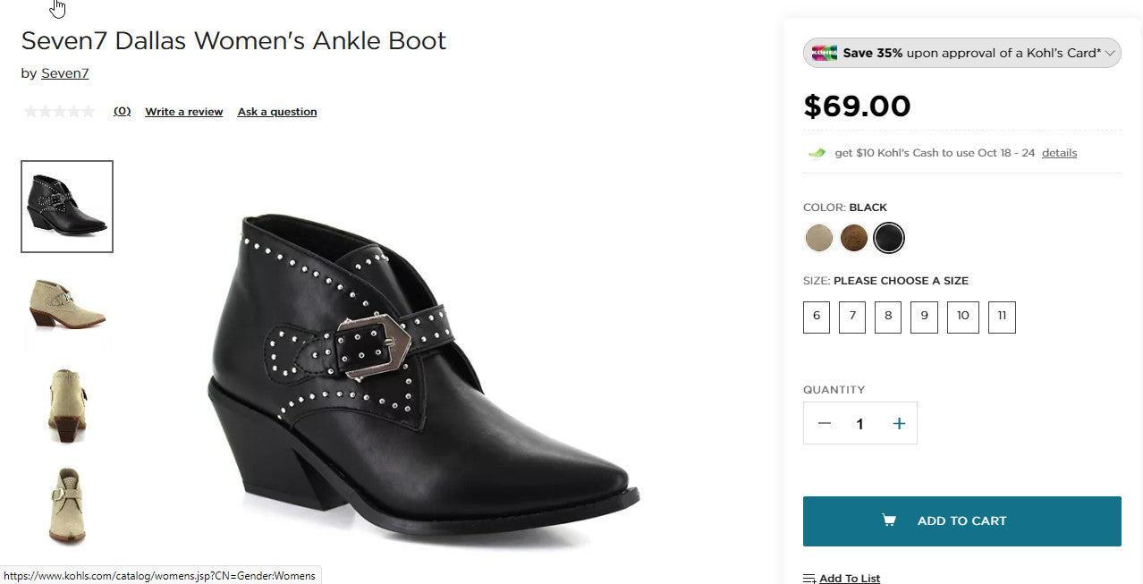 Seven7 - Dallas Ankle Boot Size 8