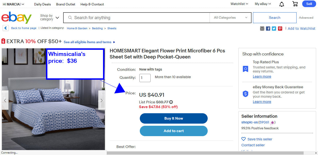 Homesmart Elegant Floral Print Pattern Microfiber 6 Pcs Sheet Set - King