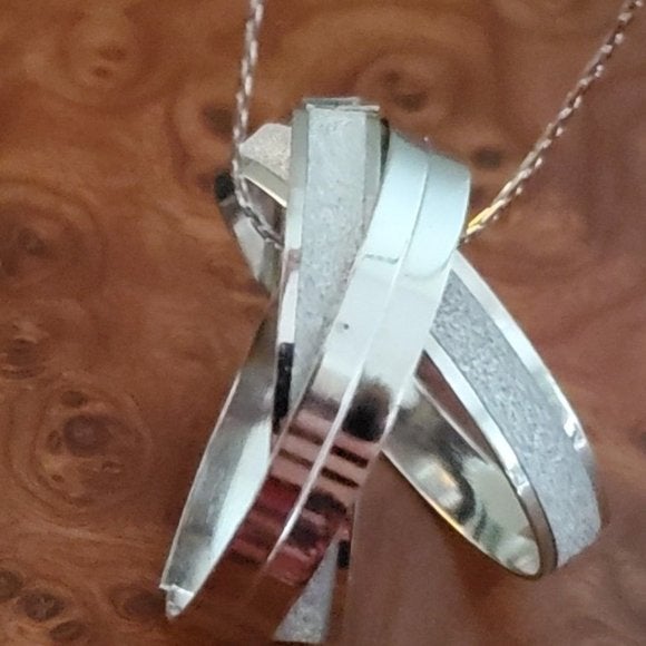 Silver Hoop Necklace on Lobster Claw Chain - WHIMSICALIA