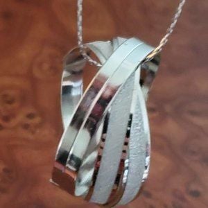 Silver Hoop Necklace on Lobster Claw Chain - WHIMSICALIA