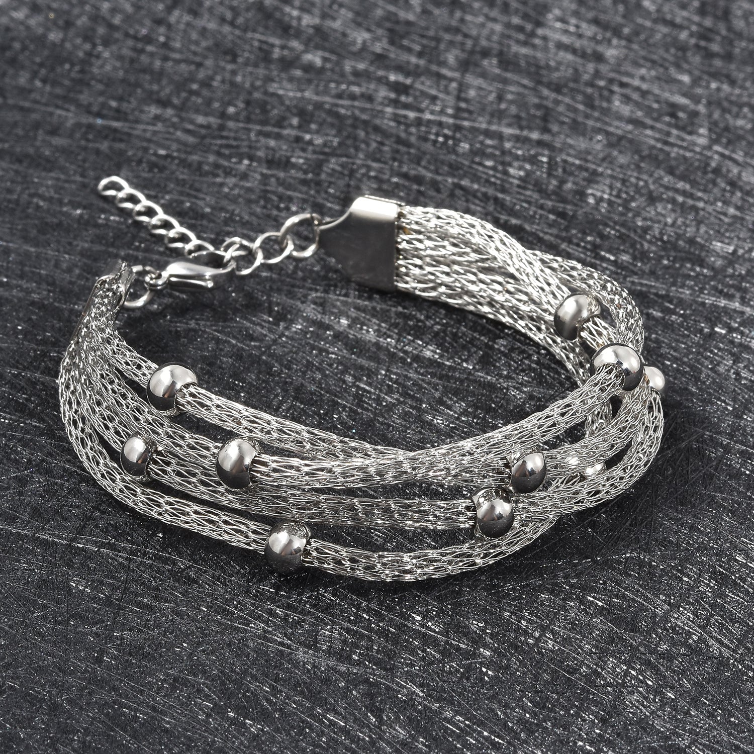 Silver Mesh Strand Bracelet