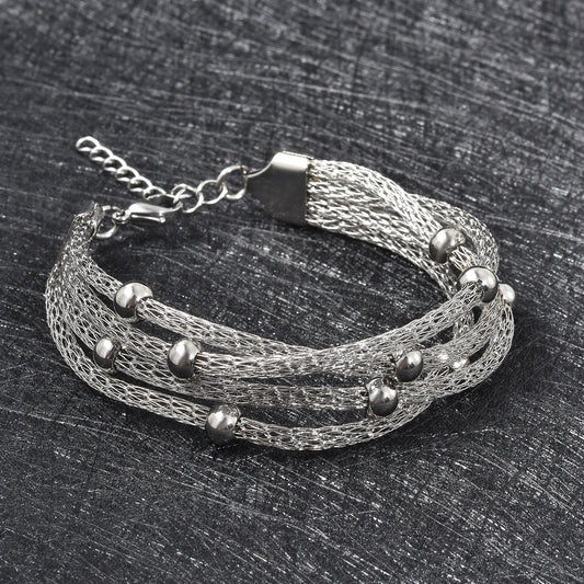Silver Mesh Strand Bracelet