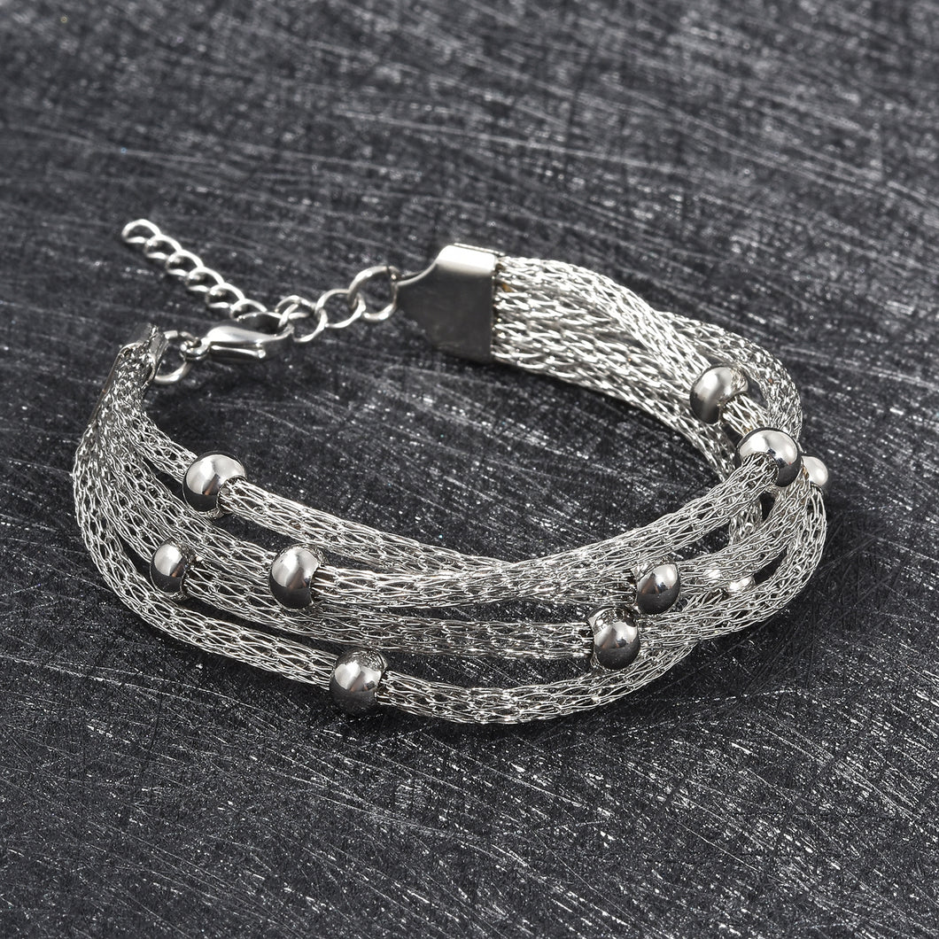 Silver Mesh Strand Bracelet