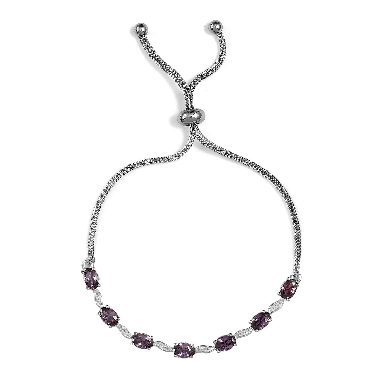 SWAROVSKI Amethyst Bolo Bracelet  (Adjustable) 4.75 ctw