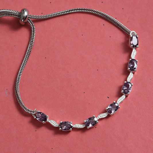 SWAROVSKI Amethyst Bolo Bracelet  (Adjustable) 4.75 ctw
