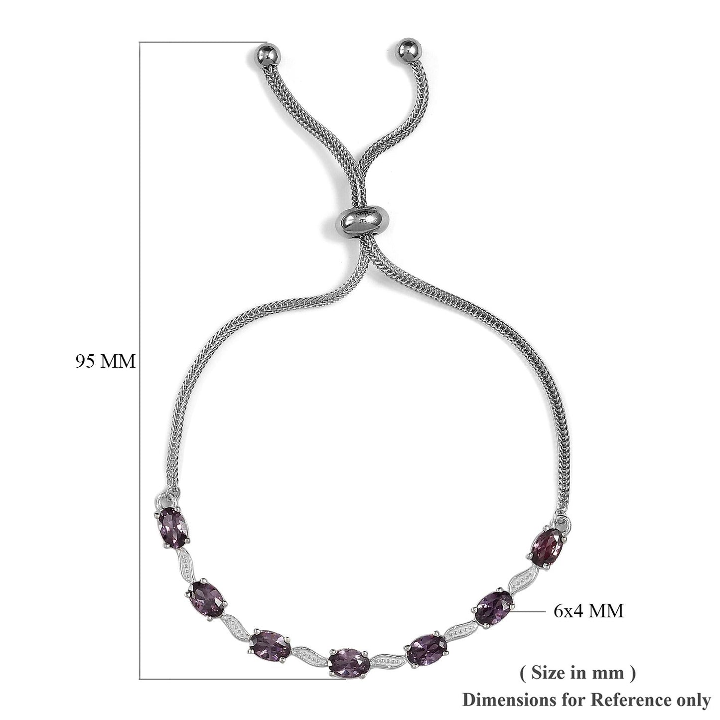 SWAROVSKI Amethyst Bolo Bracelet  (Adjustable) 4.75 ctw