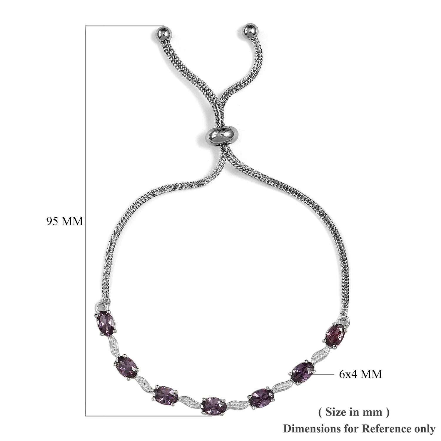 SWAROVSKI Amethyst Bolo Bracelet  (Adjustable) 4.75 ctw