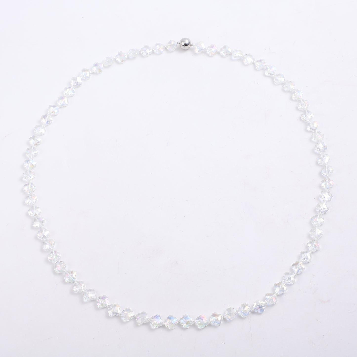 Endless Simulated White Mystic Topaz April Birthstone Necklace, Christmas Gift