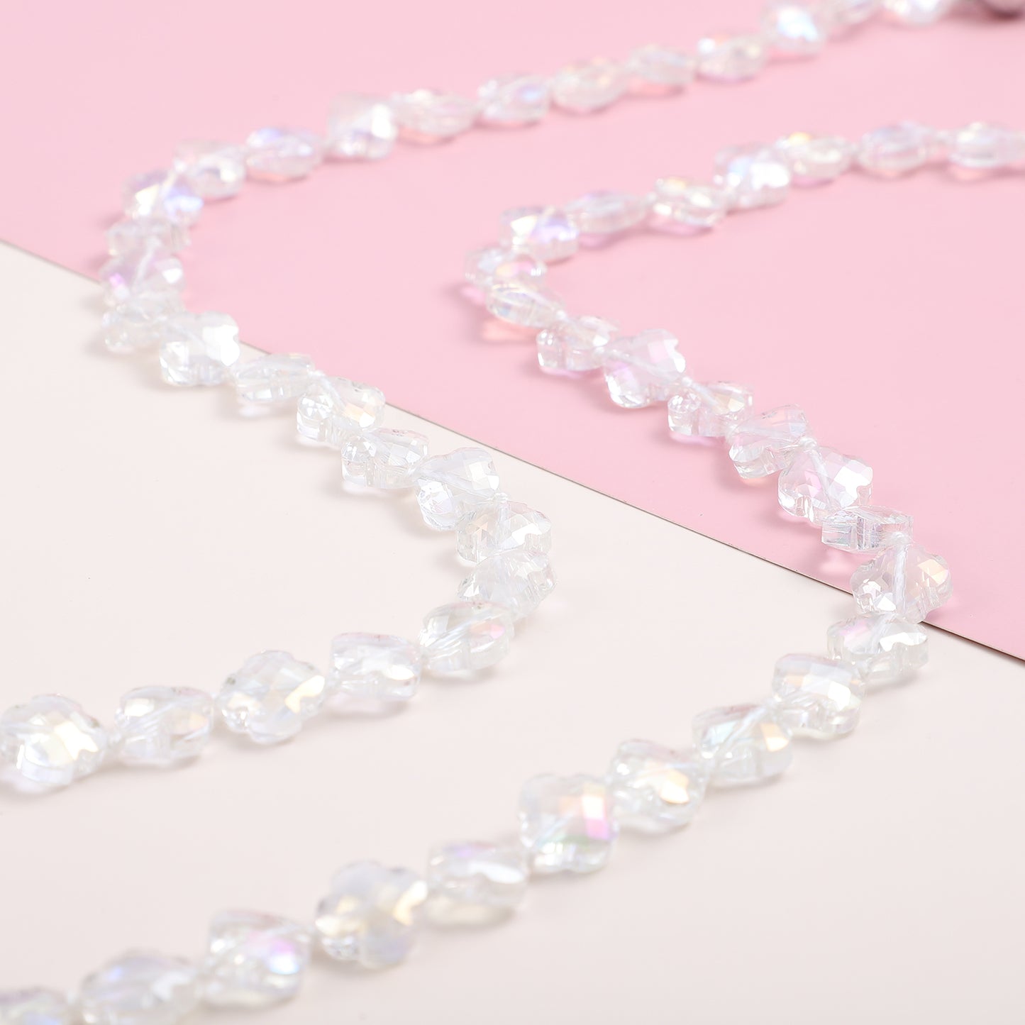 Endless Simulated White Mystic Topaz April Birthstone Necklace, Christmas Gift