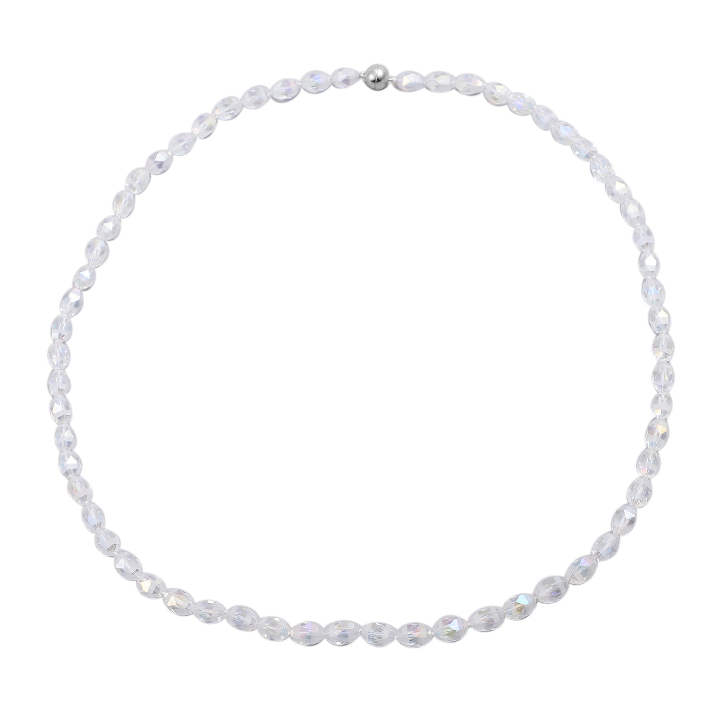 Endless Simulated White Mystic Topaz April Birthstone Necklace, Christmas Gift