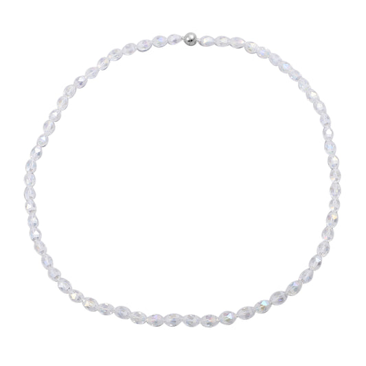 Endless Simulated White Mystic Topaz April Birthstone Necklace, Christmas Gift