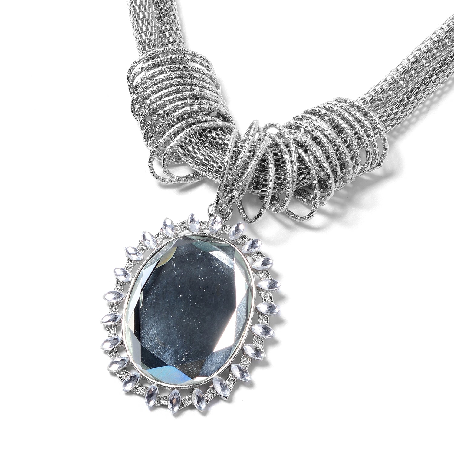 White Zircon and Chroma Earrings and Necklace