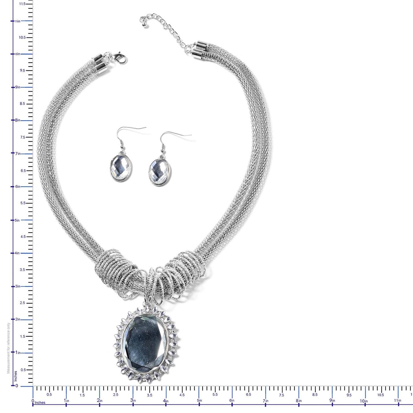 White Zircon and Chroma Earrings and Necklace