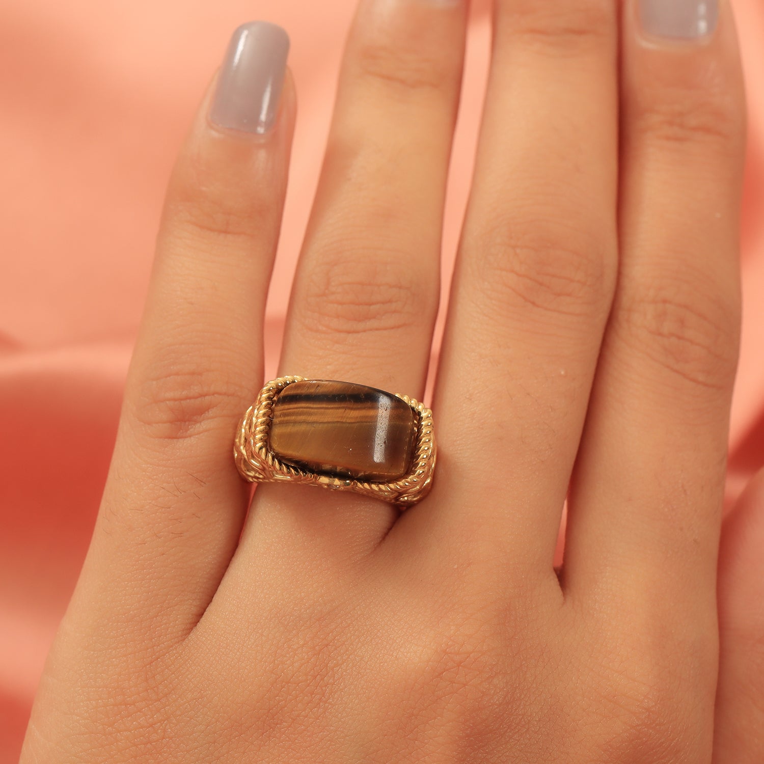 Striking South African Tiger's Eye Ring