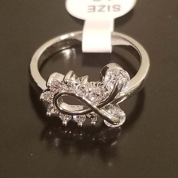 Sparkling Love Bow Ring - WHIMSICALIA