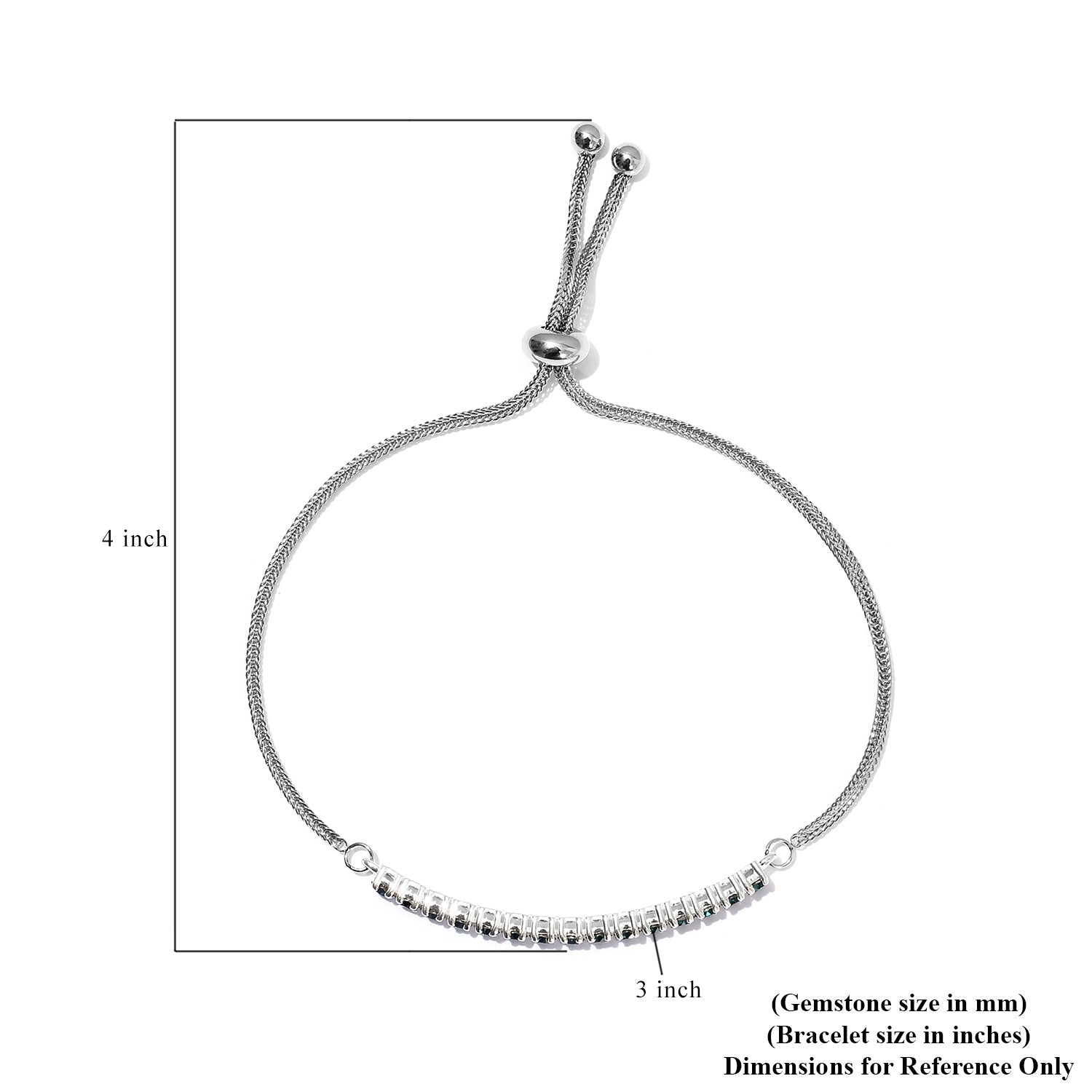 Bracelet, Adjustable Made with Emerald Crystal from Swarovski