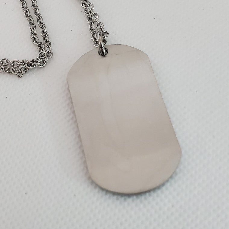 Men's Bracelet and Honey Comb  and Textured Dog Tag Pendant Necklace