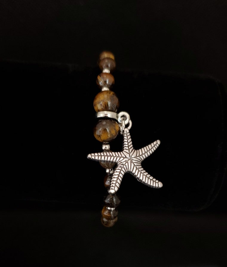 Added Golden Brown Tiger's Eye Bracelet Set Unisex2