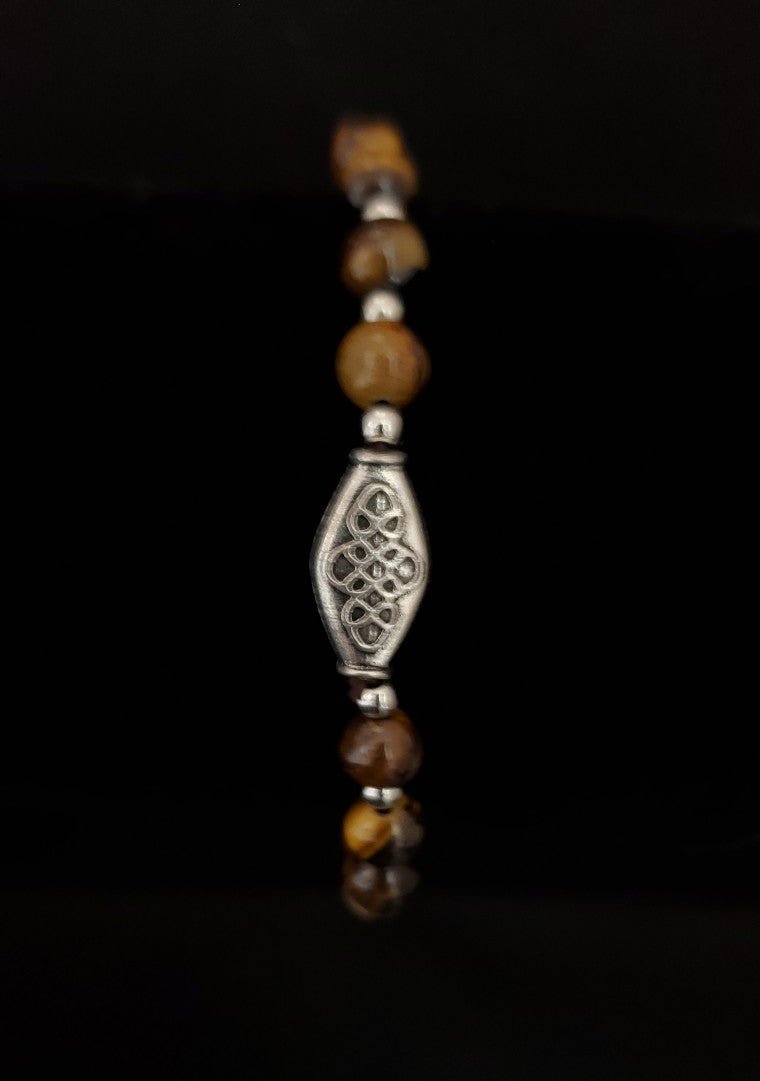 Added Golden Brown Tiger's Eye Bracelet Set Unisex