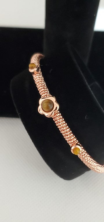 Genuine Tiger's Eye Copper Magnetic Bracelet