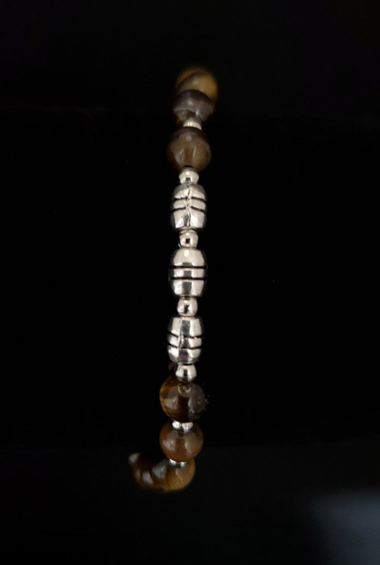 Added Golden Brown Tiger's Eye Bracelet Set Unisex