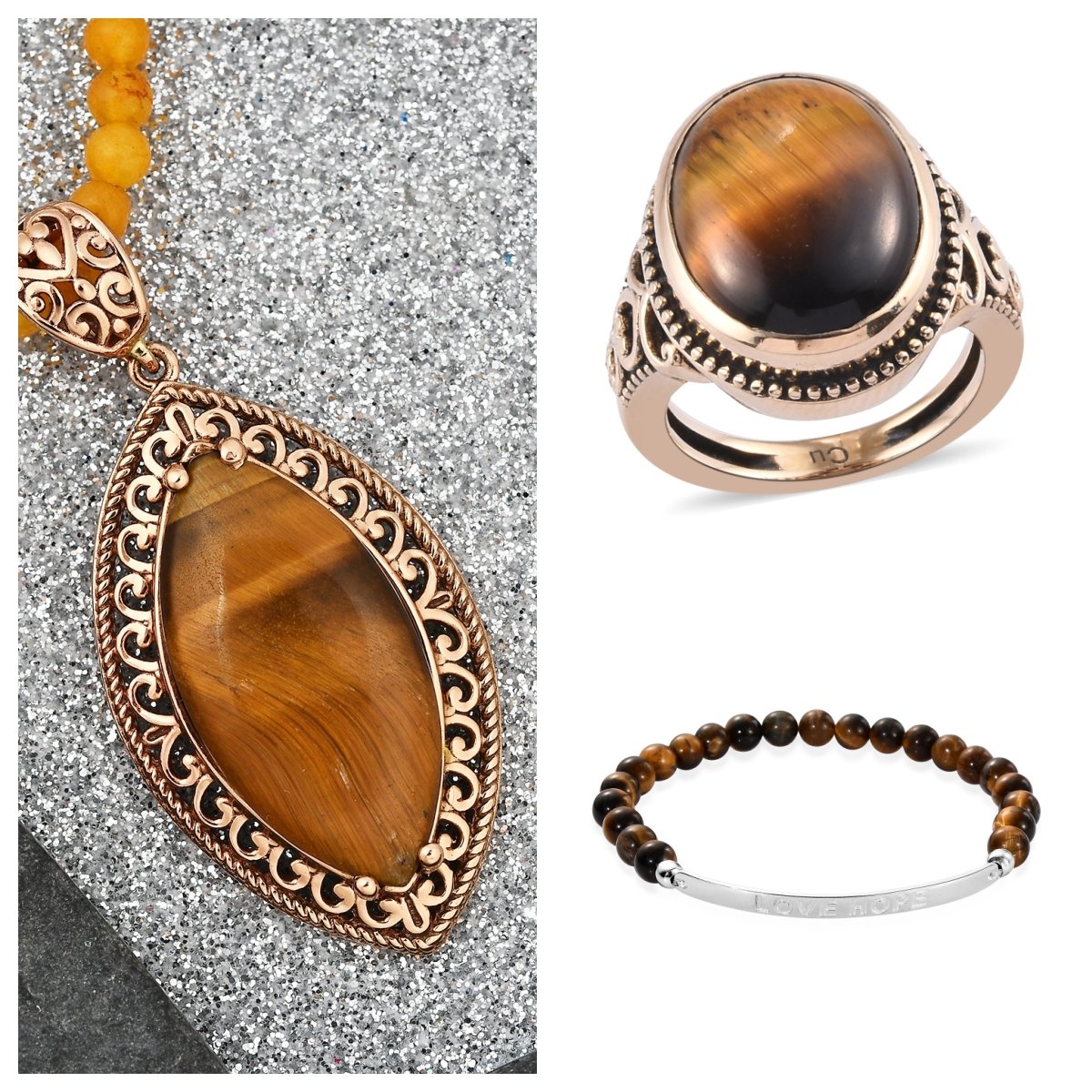 South African Tigers Eye and Enhanced Yellow Quartzite with Beads Necklace