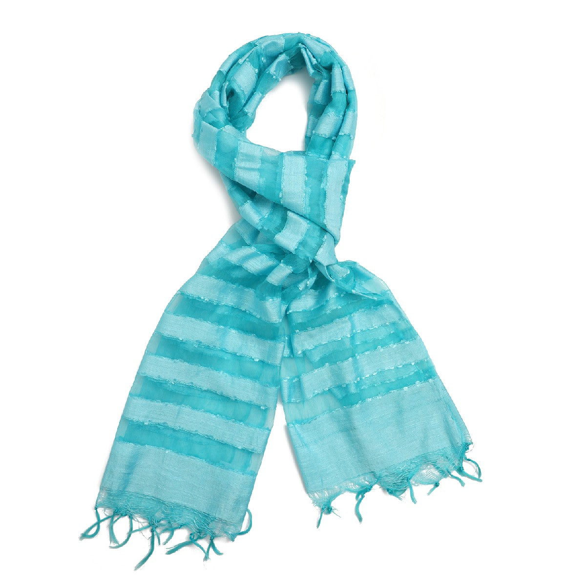Turquoise or Pink Viscose Wrap/ Scarf with Fringe