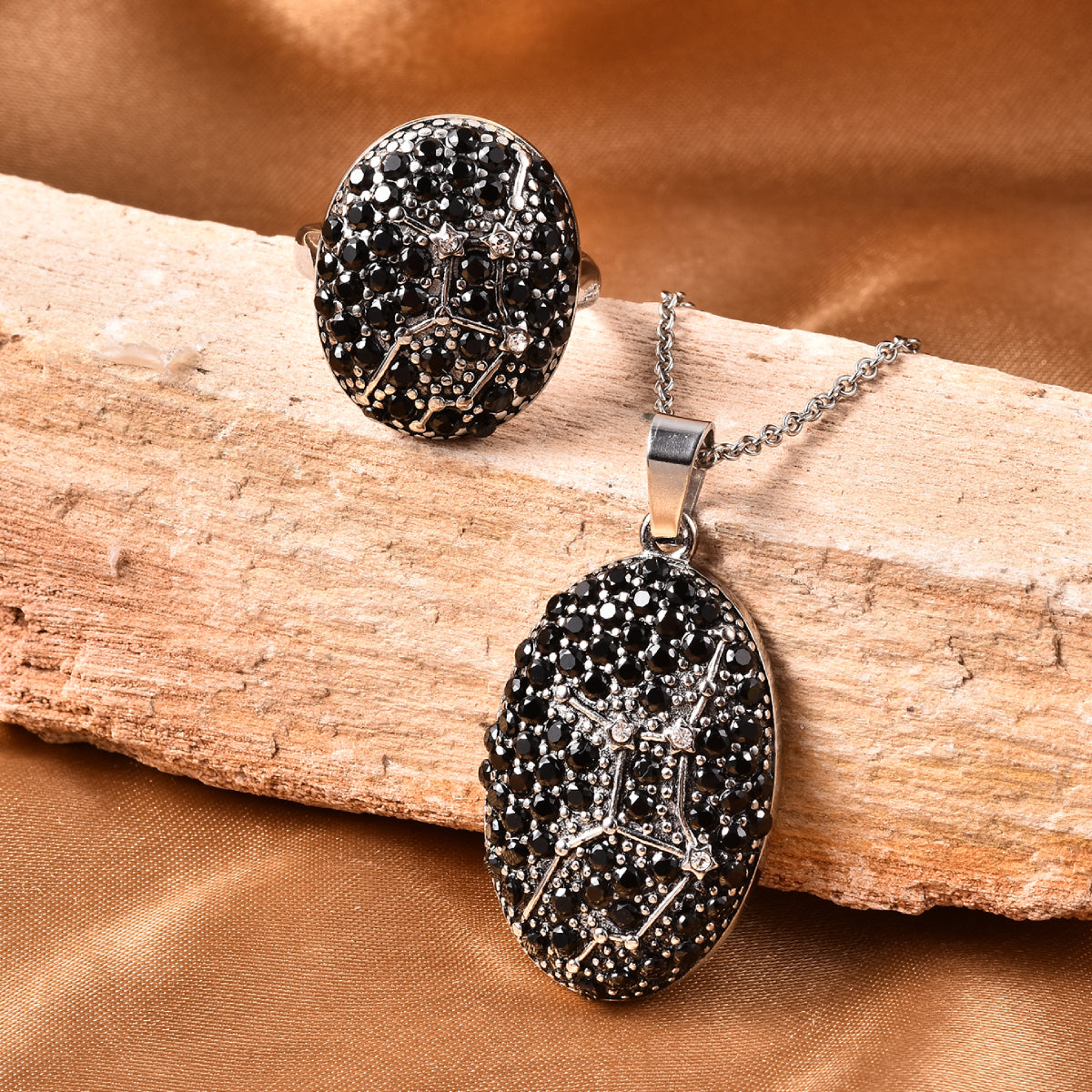 Virgo Zodiac Constellation Ring and Pendant Necklace