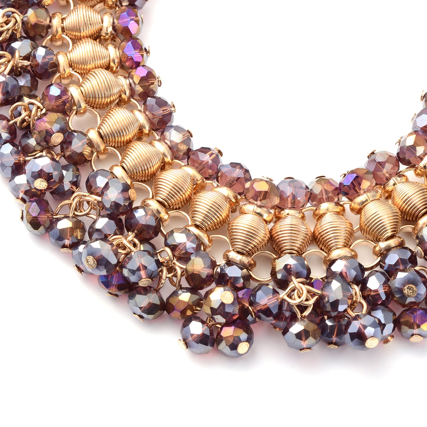 Purple Beaded Waterfall Chocker Necklace