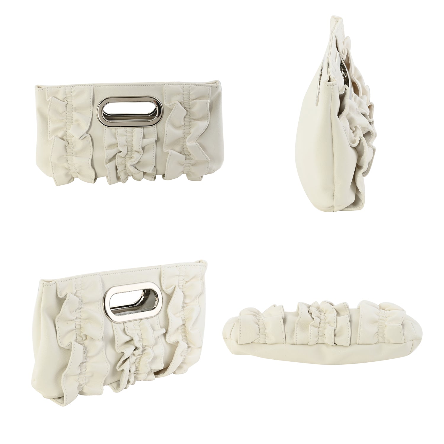 Pink, Green or White Faux Leather Clutch