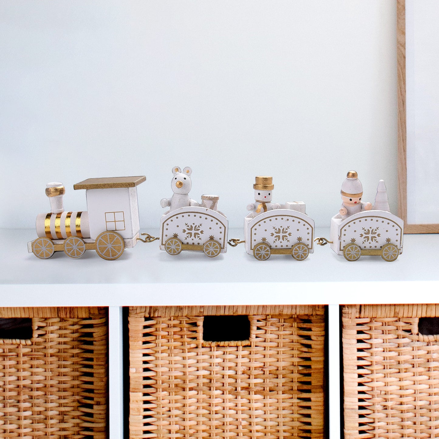 Handmade Wooden Train Christmas Ornaments