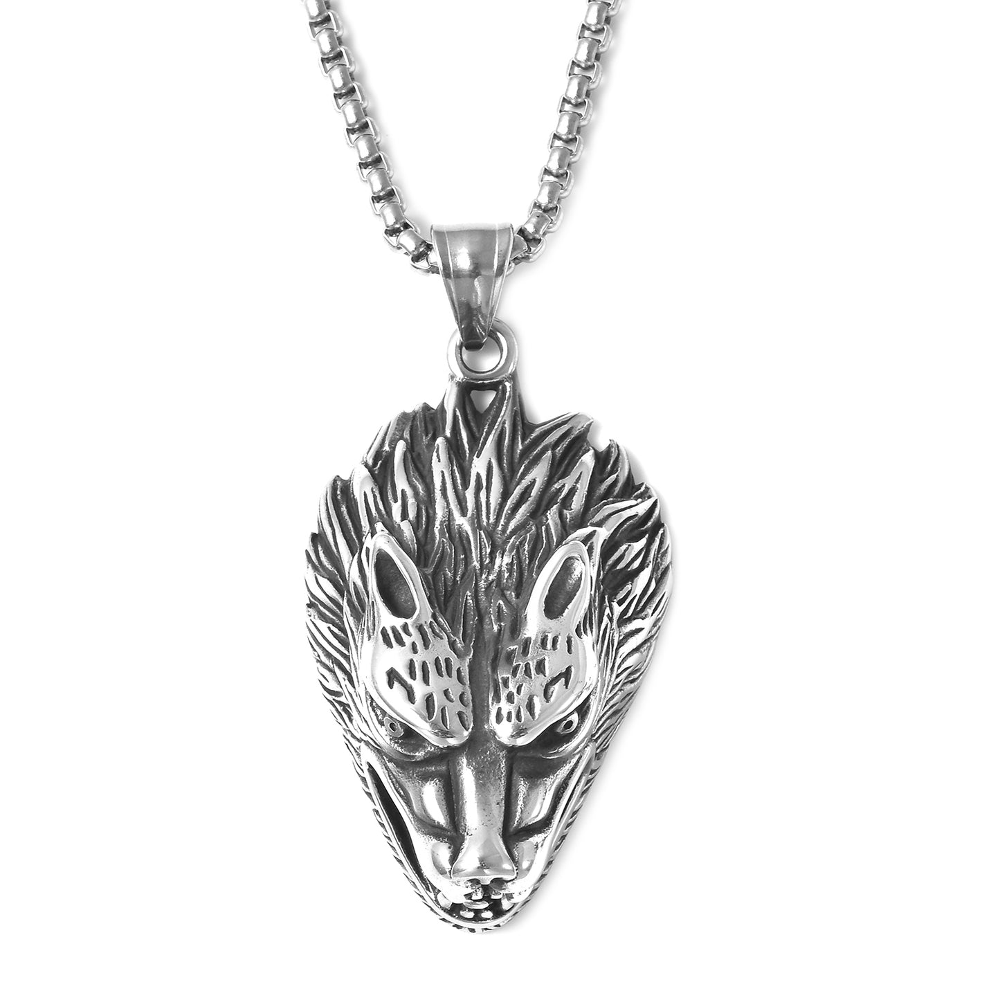 Wolf Earrings and Pendant Necklace 24 Inches