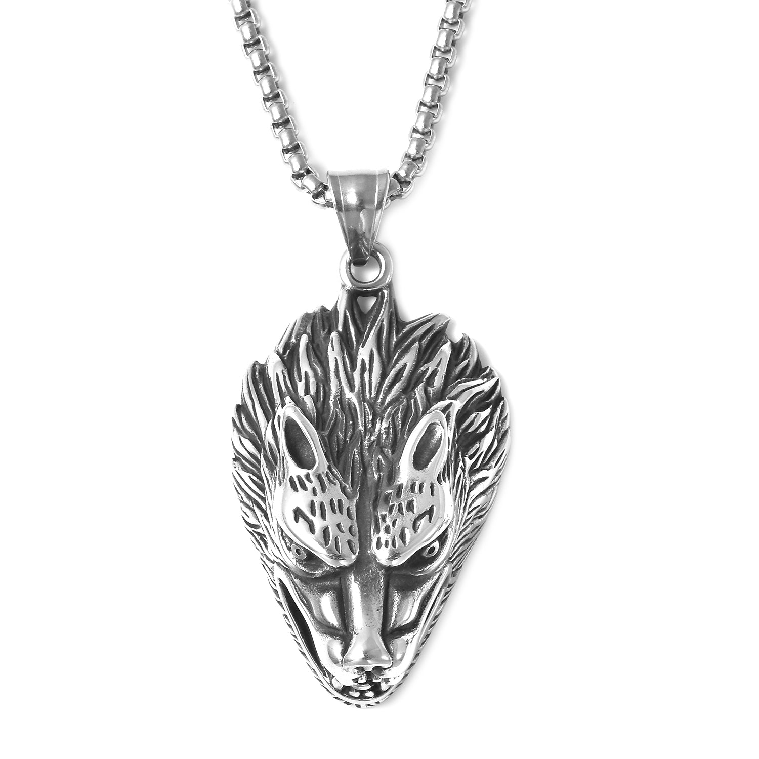 Wolf Earrings and Pendant Necklace 24 Inches