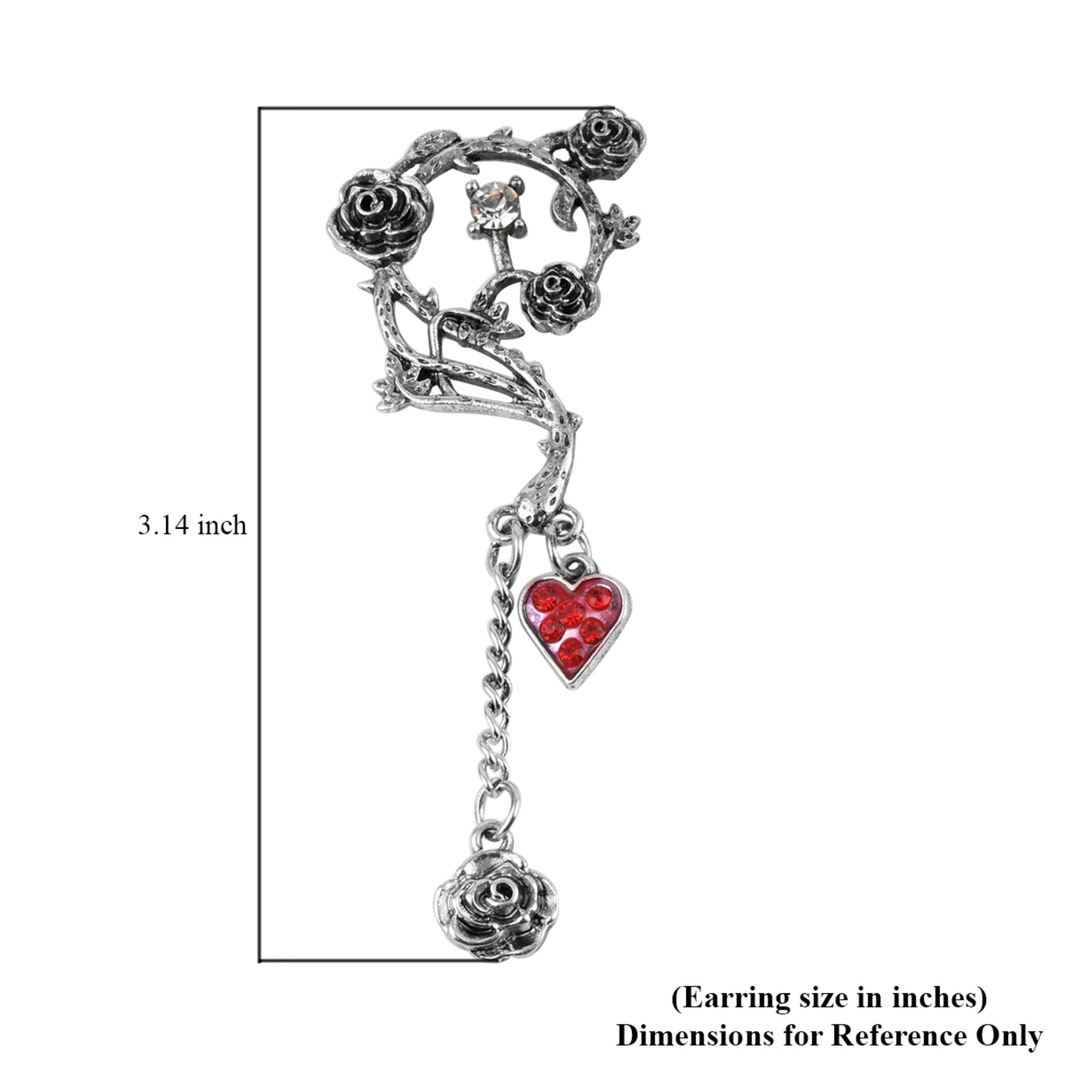 Women's Beautiful Red and White Austrian Crystal Earrings