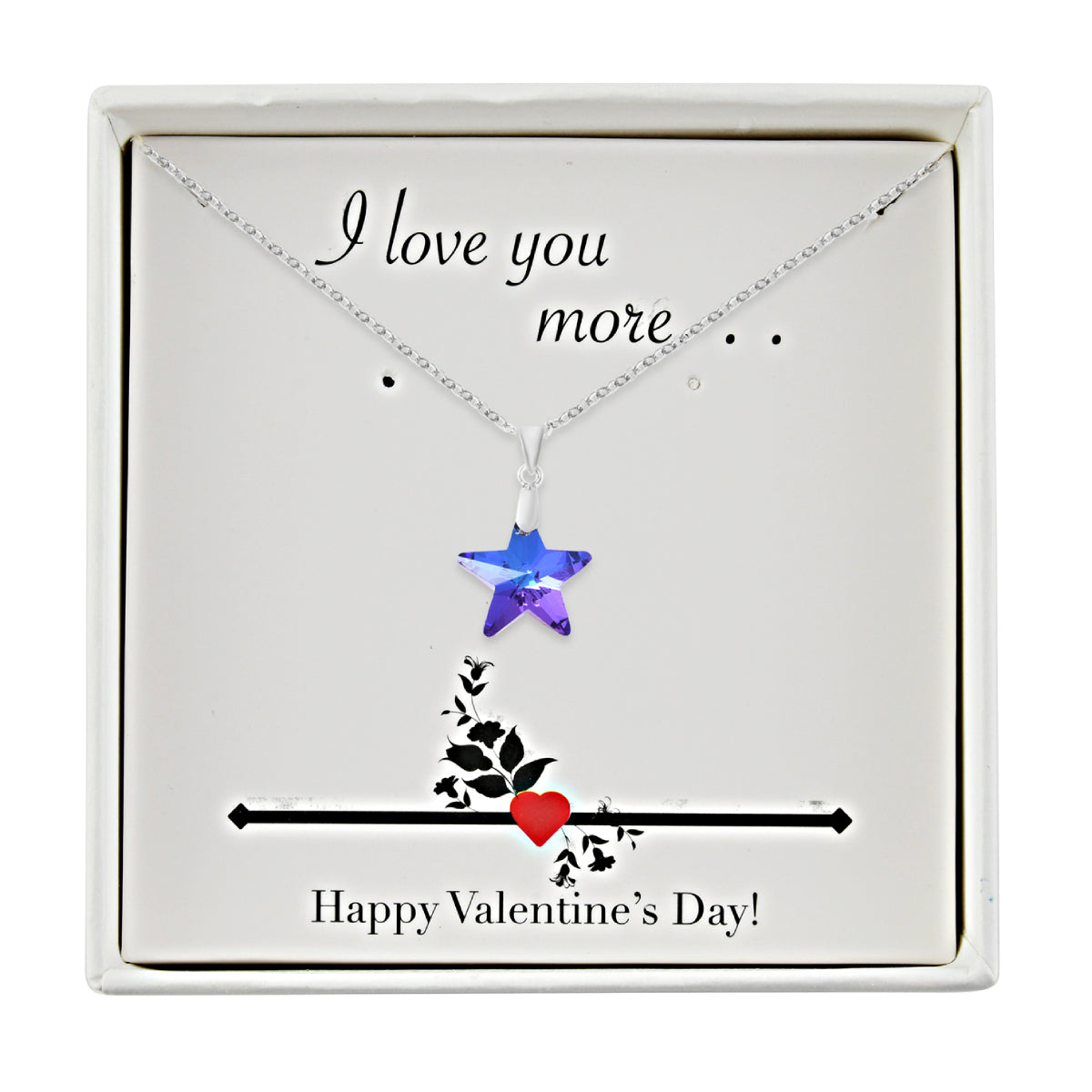 I Love You More Gift Box with Blue Mystic Star Necklace